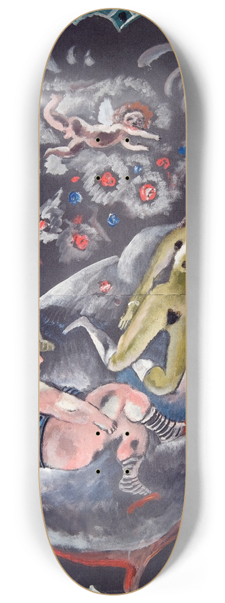 Jules Pascin - Two Figures and Cupid 8.25 inch art skate deck
