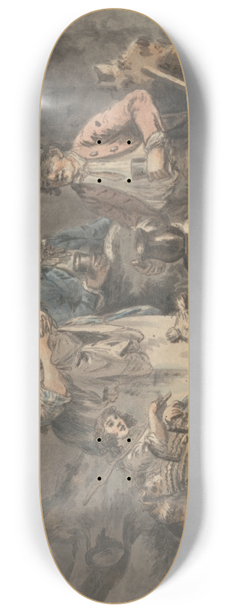 Julius Caesar Ibbetson - Woodcutter and His Family 8.25 inch art skate deck