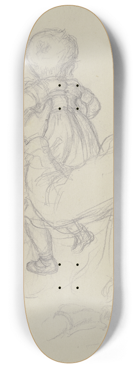 Julius Hamel - Studienblatt; Das Kind der flehenden Helfensteinerin im Bauernkrieg 8.25 inch art skate deck