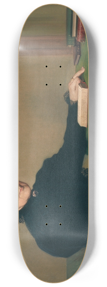 Julius Kronberg - Johanna Kempe, fdd Wallis (1818-1909) 8.25 inch art skate deck