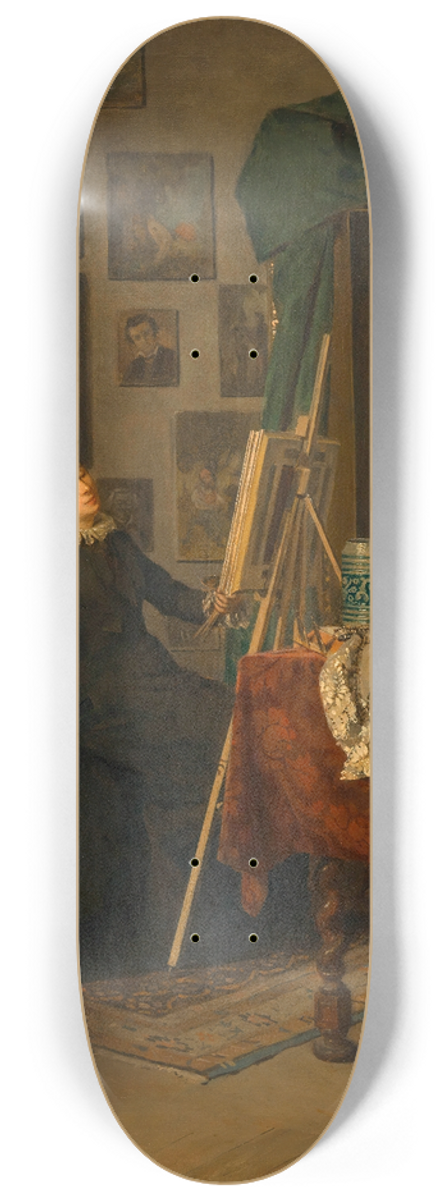 Julius Pollak - Die junge Malerin in ihrem Atelier 8.25 inch art skate deck