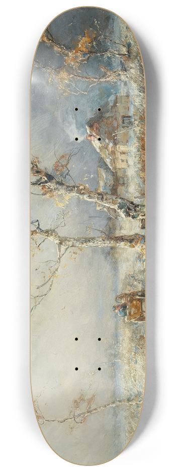 Julius Sergius Klever - A Storm in a Snow Landscape 8.25 inch art skate deck