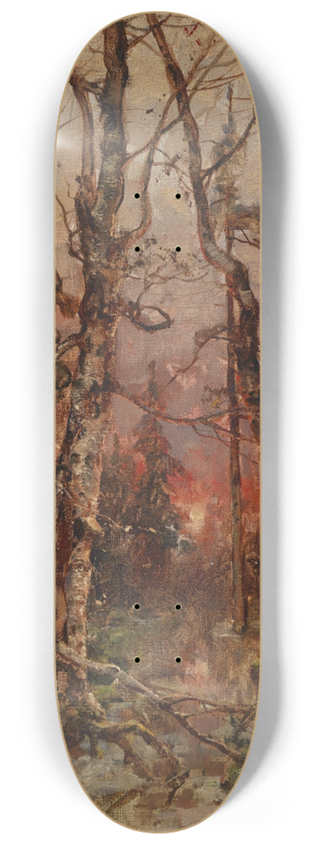 Julius Sergius Klever - Winterlandschaft bei untergehender Sonne 8.25 inch art skate deck