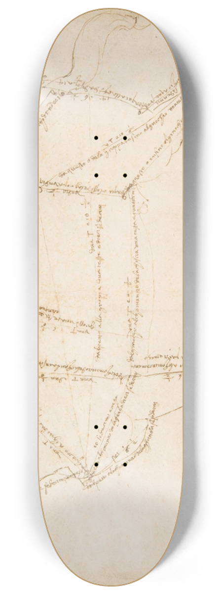 Andrea del Verrocchio - Measured Drawing of a Horse Facing Left 8.25 inch art skate deck