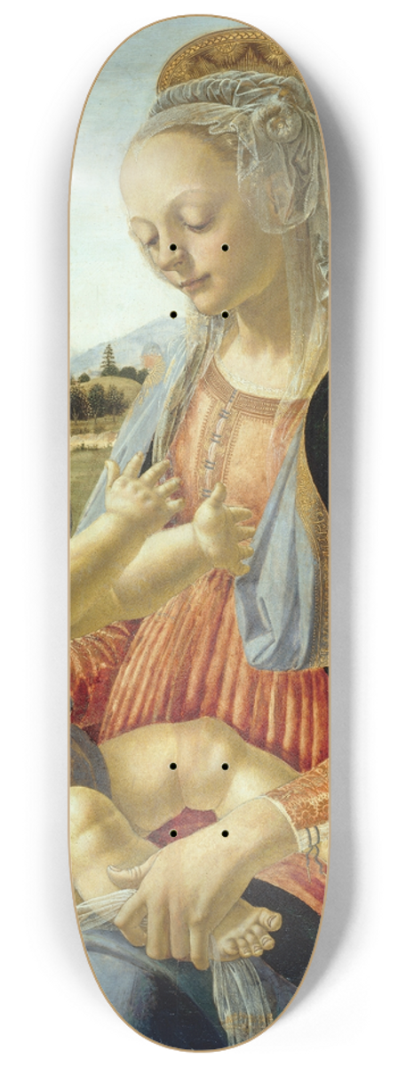 Andrea del Verrocchio - Virgin with the Seated Child 8.25 inch art skate deck
