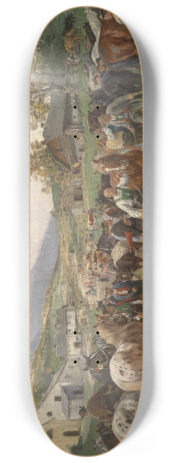 Julius von Blaas - Pferdemarkt 8.25 inch art skate deck