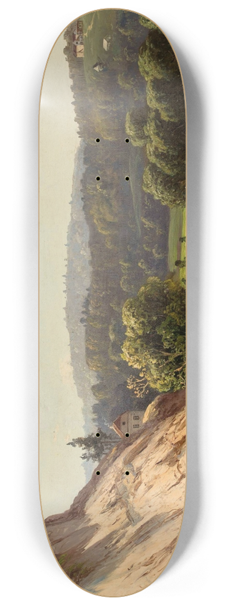 Jzef Marszewski - Near Vilnius  River landscape 8.25 inch art skate deck