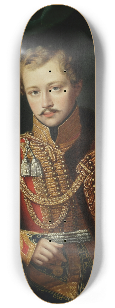 Jzef Oleszkiewicz - Portrait of an officer 8.25 inch art skate deck