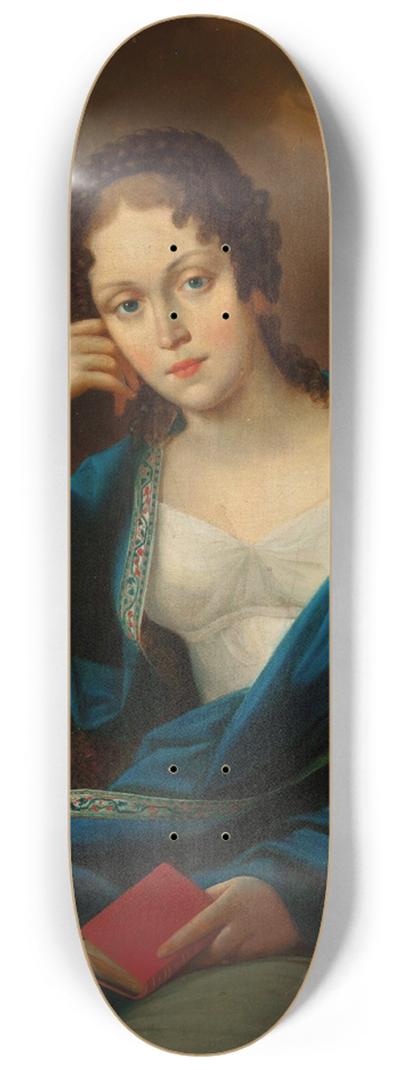 Jzef Oleszkiewicz - Portrait of a woman 8.25 inch art skate deck