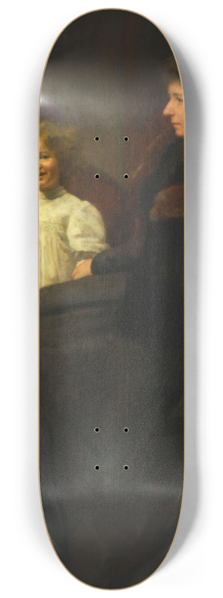 Jzef Pankiewicz - Portrait of Mrs. Oderfeld with her daughter (Lady with a child, Portrait of Mrs. O.) 8.25 inch art skate deck