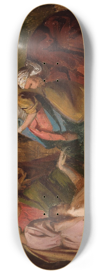 Jzef Simmler - Entombment of Christ, sketch for a painting 8.25 inch art skate deck
