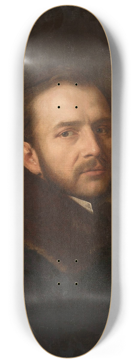 Jzef Simmler - Portrait of a man 8.25 inch art skate deck