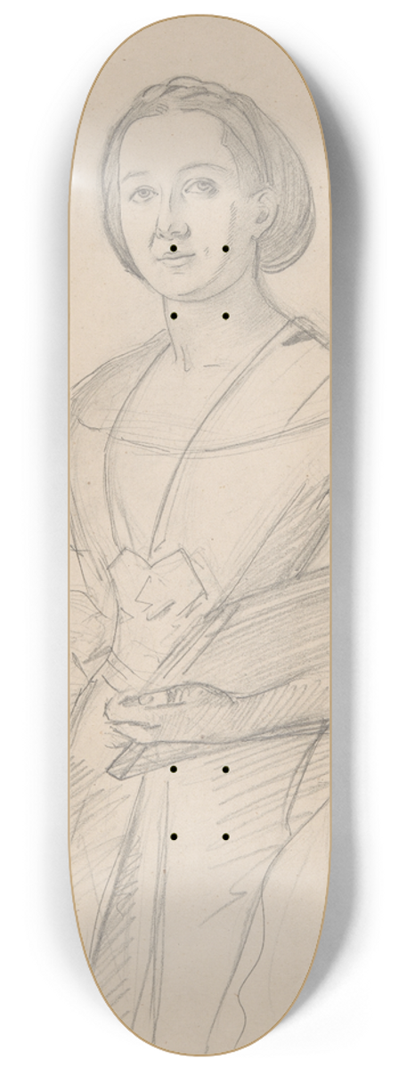 Jzef Simmler - Portrait study of Jadwiga uszczewska  Deotyma 8.25 inch art skate deck