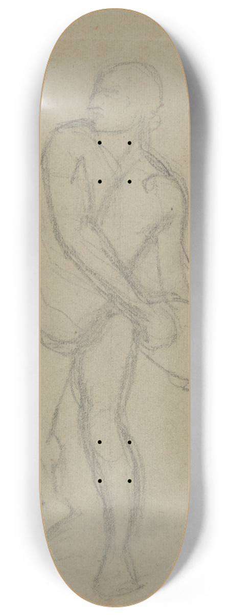 Jzef Simmler - Sketches of two male nudes for the painting Martyrdom of St. Matthias 8.25 inch art skate deck
