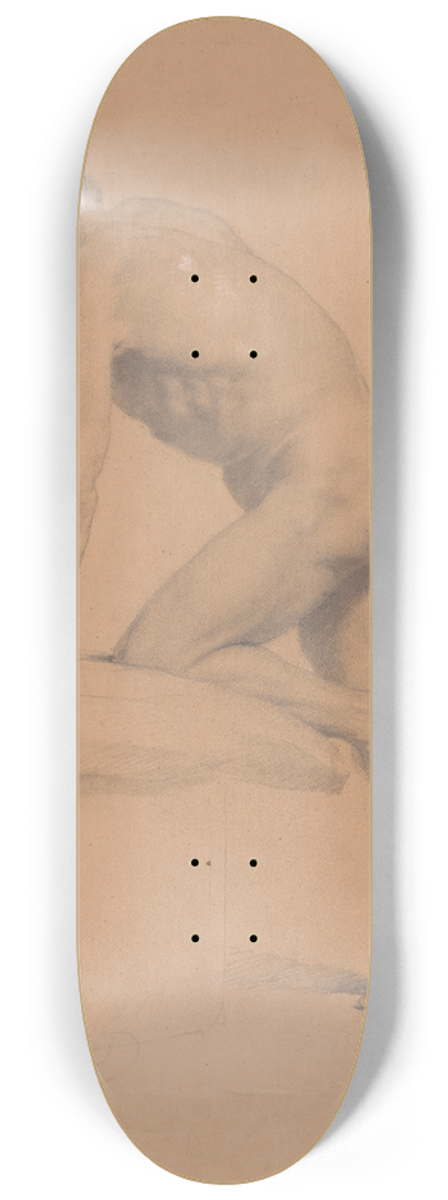 Jzef Simmler - Study of a nude male 8.25 inch art skate deck