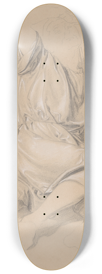Jzef Simmler - Study of Jacobs robes for the painting The Immaculate Conception of the Blessed Virgin Mary 8.25 inch art skate deck