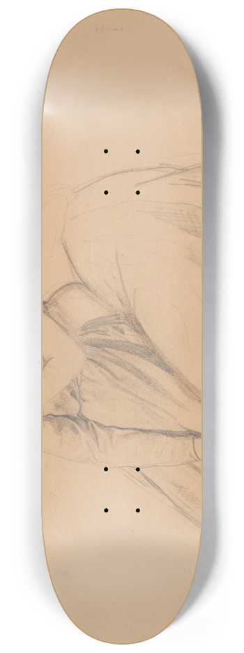 Jzef Simmler - Study of the figure to the group of the Virgin Mary and Mary Magdalene to the painting Entombment 8.25 inch art skate deck