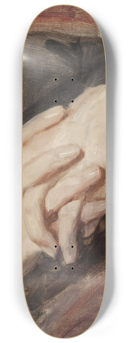 Jzef Simmler - Study of the hands of Sigismund Augustus for the painting Death of Barbara Radziwi 8.25 inch art skate deck