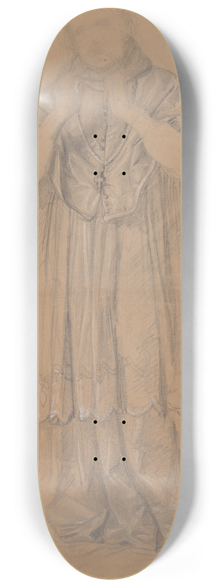Jzef Simmler - Study of the robe of Bishop Piotr Wysz for the painting Queen Jadwigas Oath 8.25 inch art skate deck