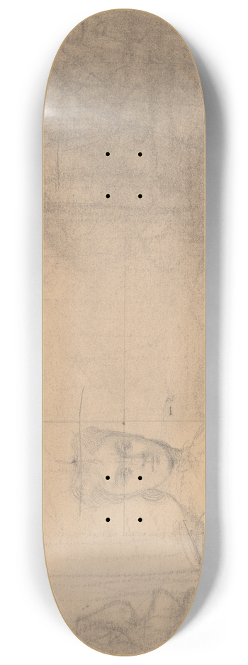 Jzef Simmler - The Upper Part of the Sketch to the Portrait of Emilia Wodkowska 8.25 inch art skate deck