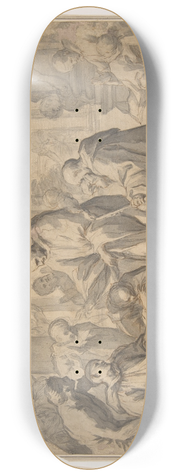 Andrea Sacchi - A Carthusian Saint Visiting the Plague Stricken 8.25 inch art skate deck