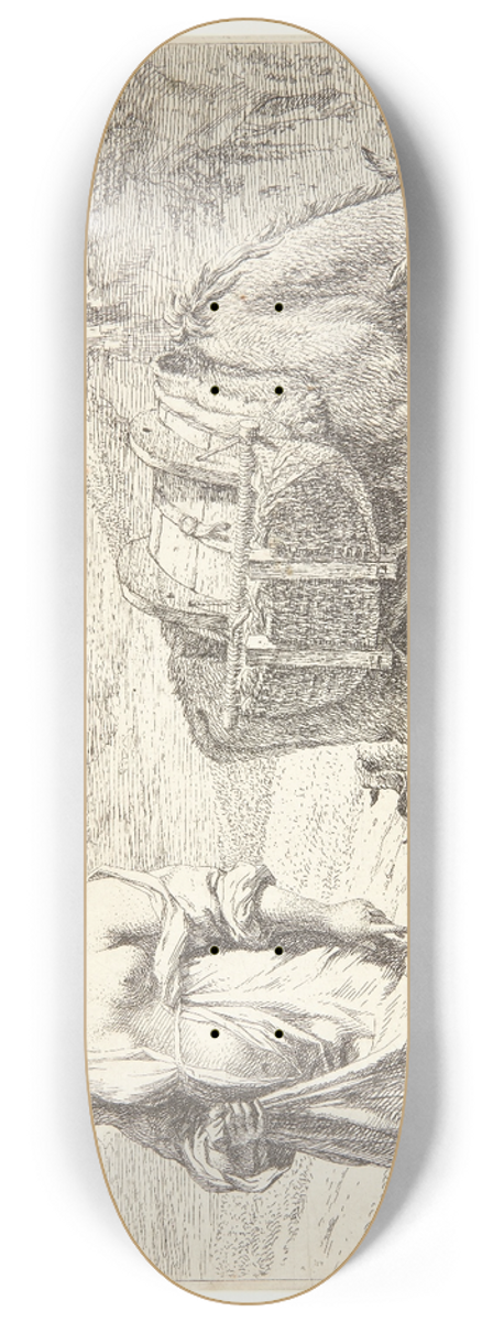 Karel Dujardin - Bondekvinden, der passerer en bk med sit lastdyr 8.25 inch art skate deck
