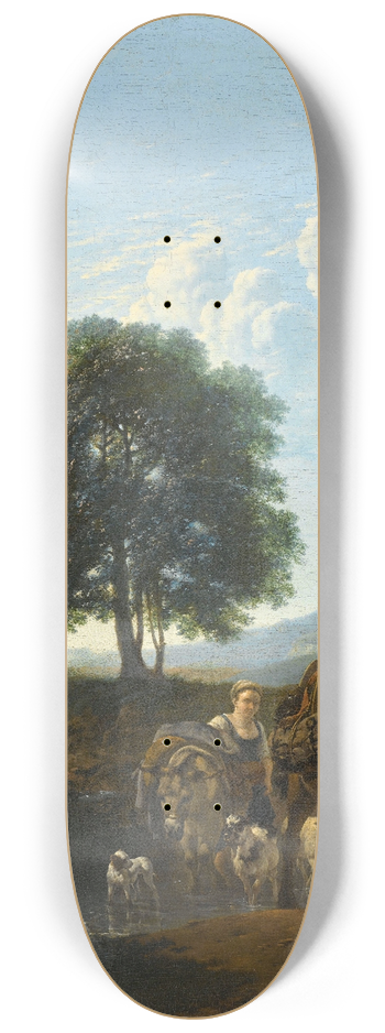 Karel Dujardin - Landscape with Mule Driver 8.25 inch art skate deck