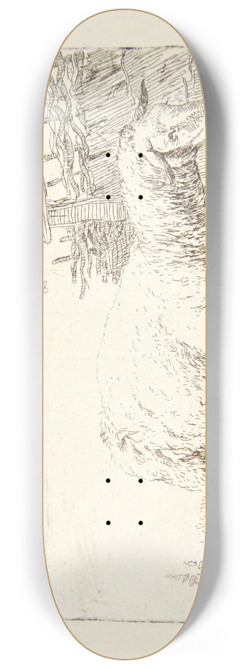 Karel Dujardin - Liggende fr ved et hegn 8.25 inch art skate deck