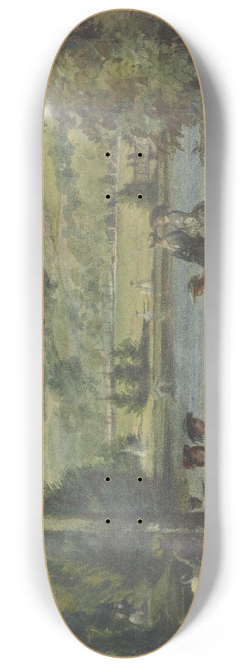 Karl Friedrich Johann von Mller - Parklandschaft mit Teich und Schwnen 8.25 inch art skate deck