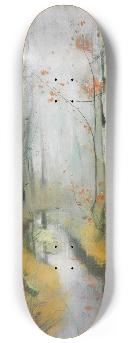 Karl Hagemeister - Birken im Herbst am Bachlauf 8.25 inch art skate deck