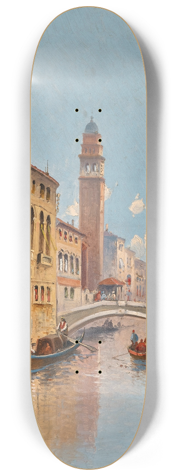 Karl Kaufmann - Venice, a View of a Canal 8.25 inch art skate deck