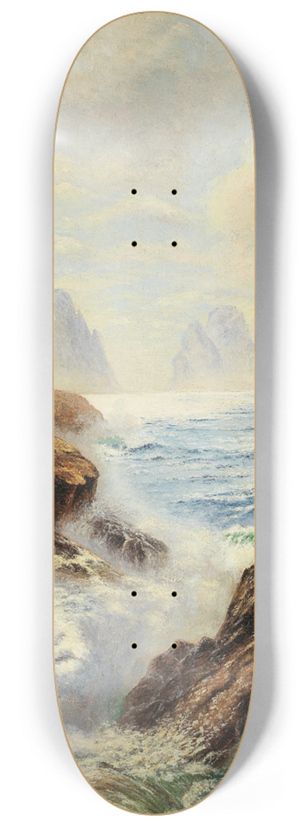 Karl Theodor Boehme - An der Kste von Ischia mit Blick auf die Faraglioni Felsen 8.25 inch art skate deck