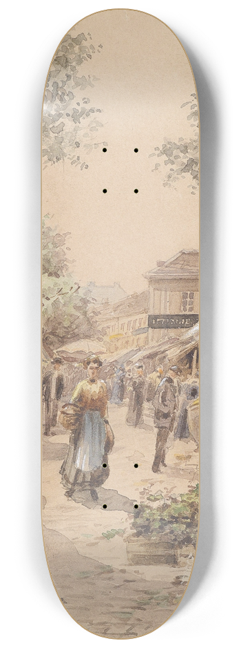 Karl Wenzel Zajicek - Motiv am Naschmarkt 8.25 inch art skate deck