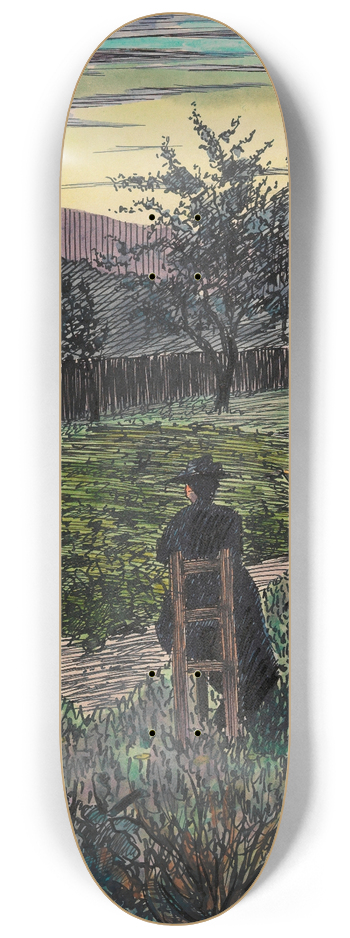 Karl Wiener - Abend im Garten 8.25 inch art skate deck