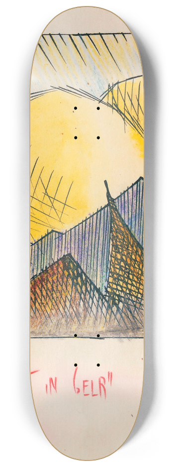 Karl Wiener - Landschaft in Gelb 8.25 inch art skate deck