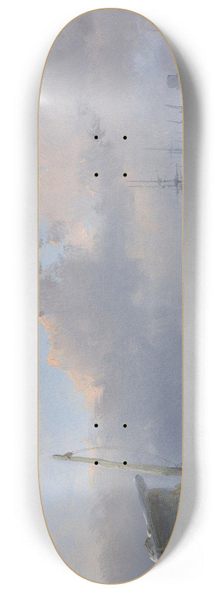 Andreas Schelfhout - A view of Dordrecht in winter 8.25 inch art skate deck