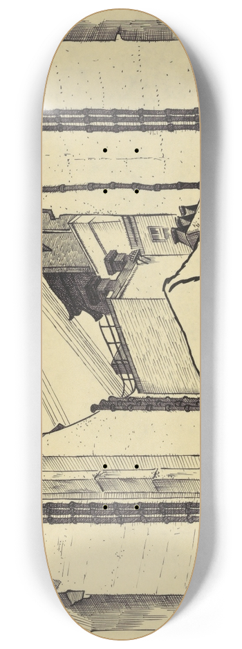 Karl Wiener - Ohne Titel (Stadthuser) 8.25 inch art skate deck