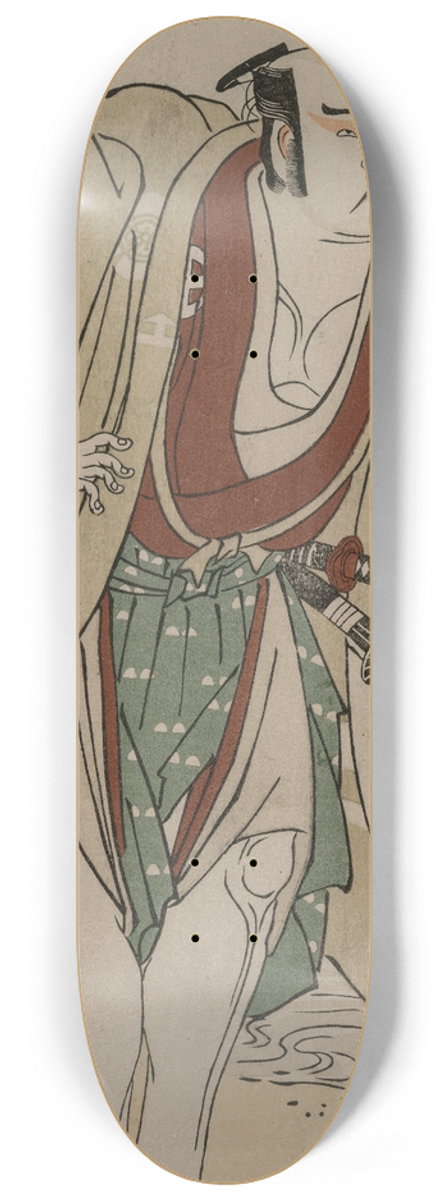 Katsukawa Shunk - Otani Hiroji III as a Samurai Standing Beside a Stream 8.25 inch art skate deck