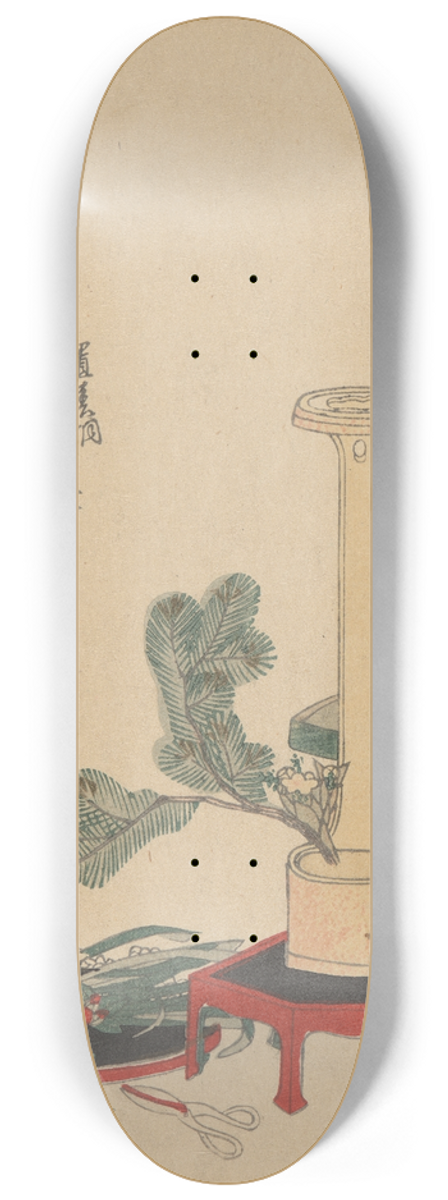 Katsushika Hokusai - Flower Arrangement 8.25 inch art skate deck