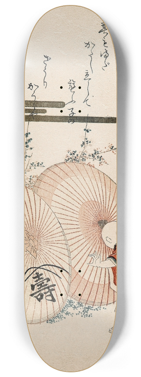 Katsushika Hokusai - Lost-love shell (Katashigai) 8.25 inch art skate deck