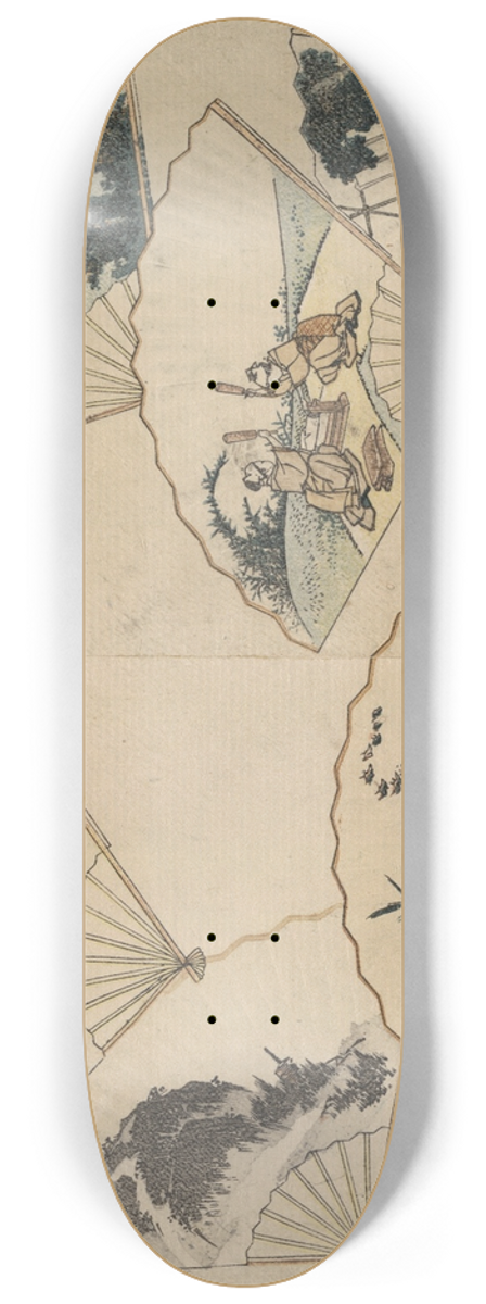 Katsushika Hokusai - Mutamagawa senmen harimaze 8.25 inch art skate deck