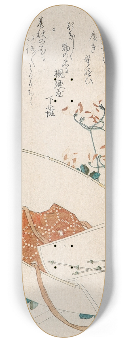 Katsushika Hokusai - Myriad grasses shell (Chigusagai) 8.25 inch art skate deck