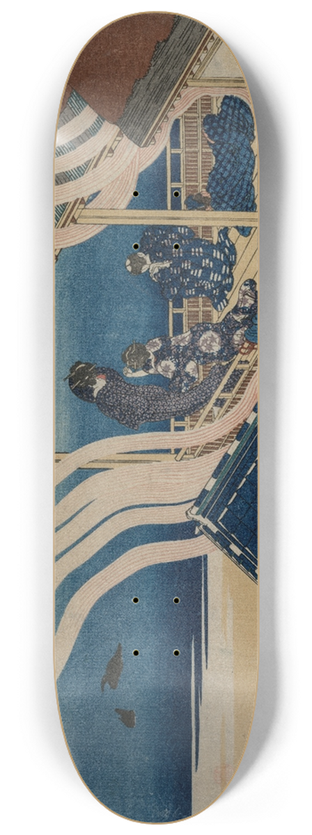 Katsushika Hokusai - Poem by Fujiwara no Yoshitaka, from the series One Hundred Poems by One Hundred Poets Explained by an Old Nurse 8.25 inch art skate deck