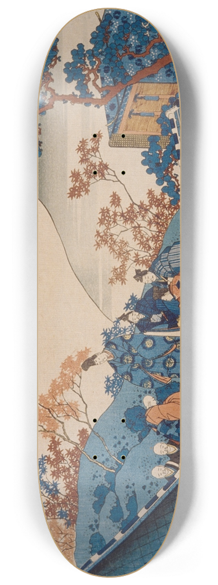 Katsushika Hokusai - Poem by Teishin K (Fujiwara no Tadahira) 8.25 inch art skate deck