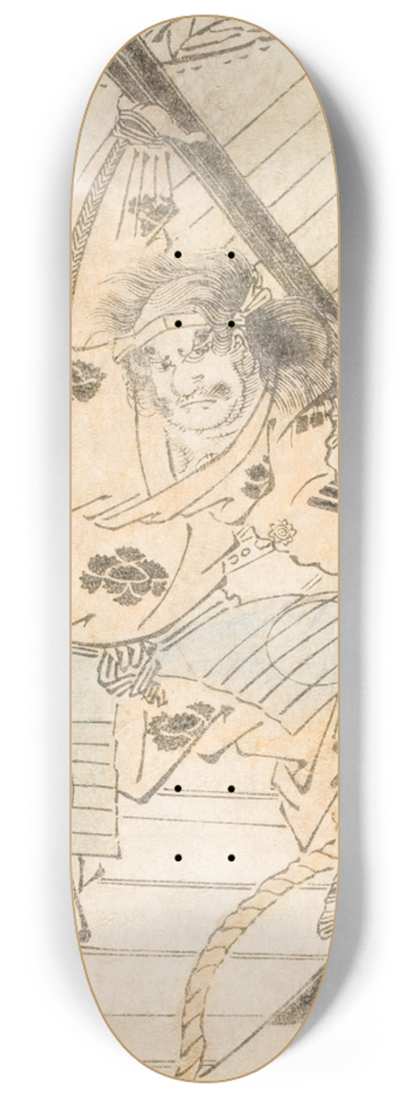 Katsushika Hokusai - Shinozuka Iganokami Sadatsuna Holding a Ships Anchor 8.25 inch art skate deck