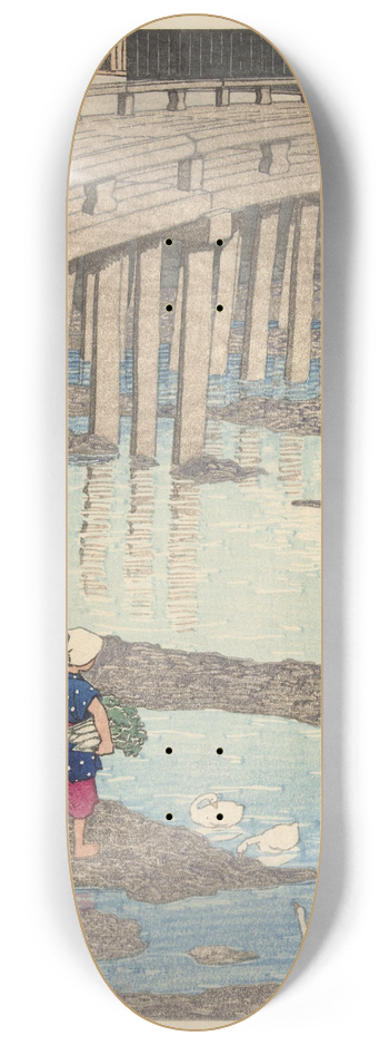 Kawase Hasui - De Gion brug te Hondo in Amakusa 8.25 inch art skate deck