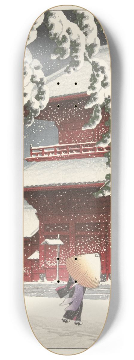 Kawase Hasui - The Zojo Shrine In Shiba 8.25 inch art skate deck
