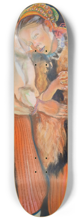 Kazimierz Sichulski - Palm Sunday  triptych. Hutsul girls 8.25 inch art skate deck