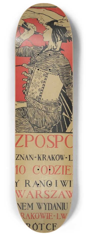 Kazimierz Sichulski - Rzeczpospolita. Pismo codzienne Warszawa-Pozna-Krakw-Lww-Wilno 8.25 inch art skate deck