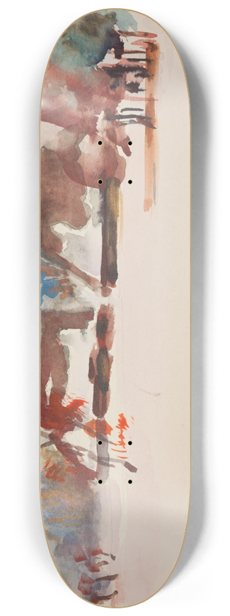 Kazimierz Wojtanowicz - Zimowy pejza wiejski 8.25 inch art skate deck